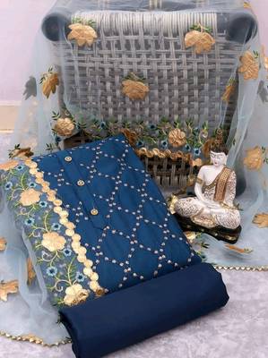 VredeVogel N-Blue Graceful Salwar Suits & Dress Materials 1
