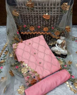 VredeVogel Pink Graceful Salwar Suits & Dress Materials 1