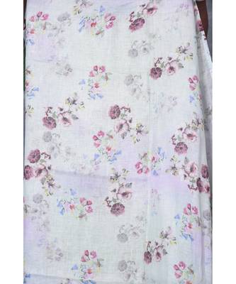 multicolor Handloom Linen digital print sarees 5