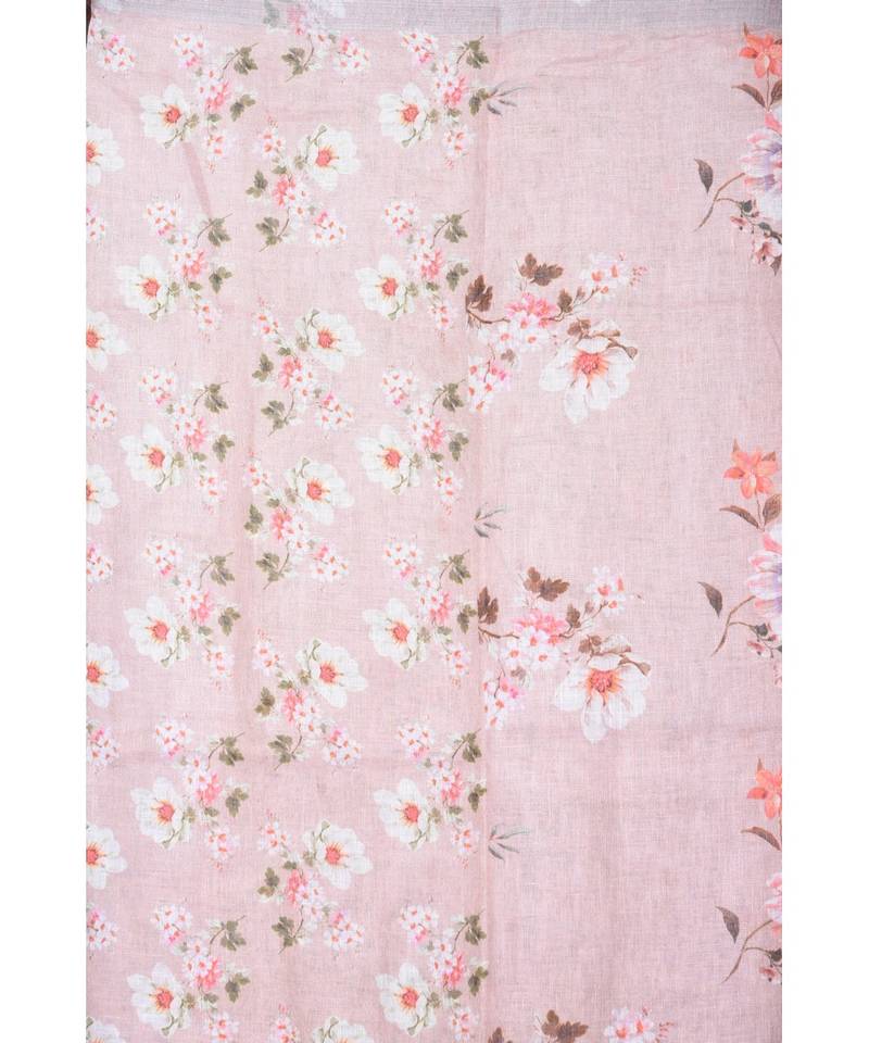 multicolor Handloom Linen digital print sarees