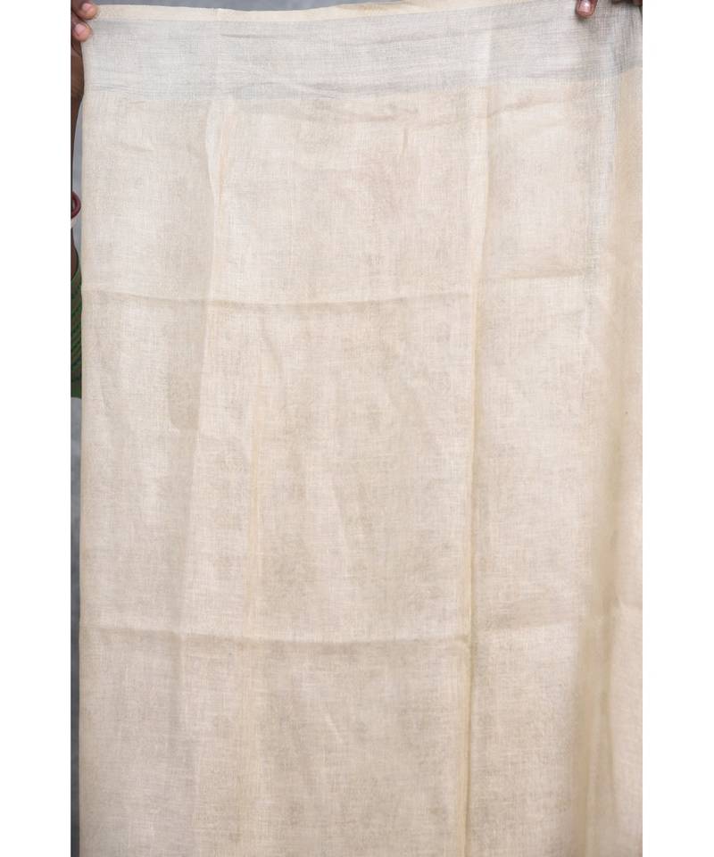 multicolor Handloom Linen digital print sarees