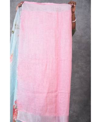 multicolor Handloom Linen digital print sarees 5