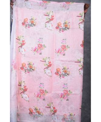 multicolor Handloom Linen digital print sarees 5