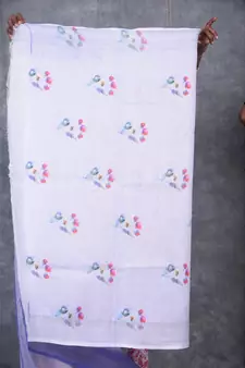 multicolor Handloom Linen digital print sarees