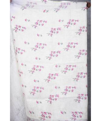 multicolor Handloom Linen digital print sarees 5