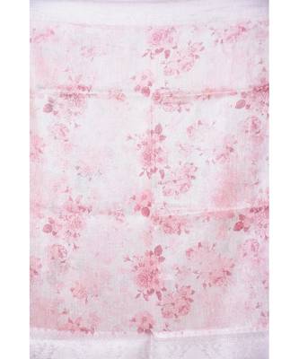multicolor Handloom linen Banarsi Saree With Digital Print 5
