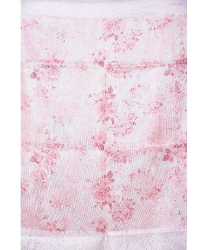 multicolor Handloom linen Banarsi Saree With Digital Print