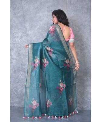multicolor Handloom linen With Digital Print 3