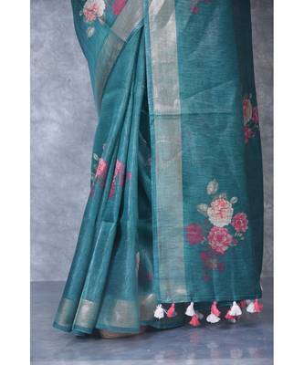 multicolor Handloom linen With Digital Print 4