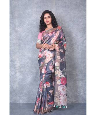 multicolor Handloom linen With Digital Print 1