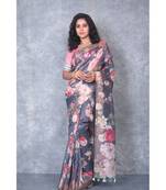 multicolor Handloom linen With Digital Print