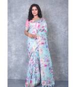 multicolor Handloom linen With Digital Print