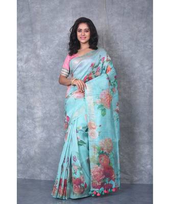 multicolor Handloom linen With Digital Print 1