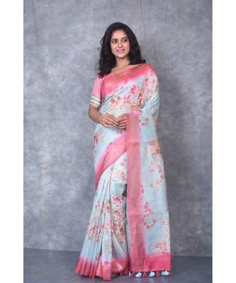 multicolor Handloom linen With Digital Print 1