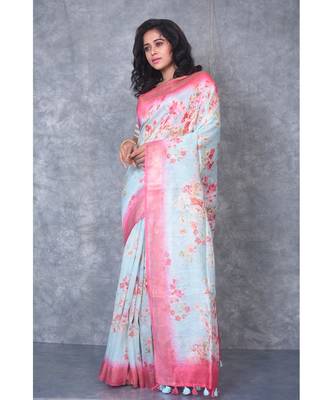 multicolor Handloom linen With Digital Print 2