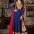 BLUE embroidered, georgette semi-stitched salwar with dupatta