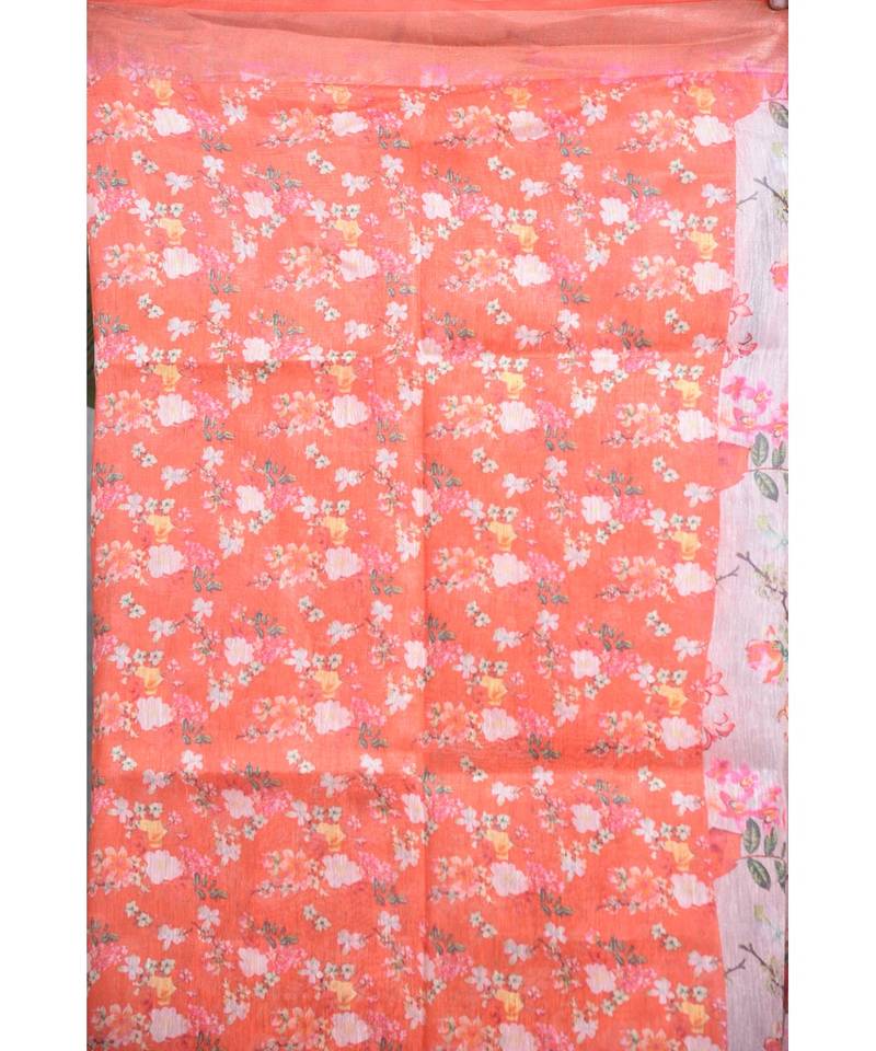 multicolor Handloom linen With Digital Print