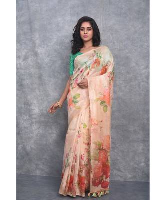 multicolor Handloom linen With Digital Print 1