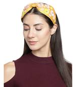 Orange & Multi Floral Embellished Faux Silk  Hair Band