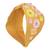 Orange & Multi Floral Embellished Faux Silk  Hair Band