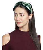 Dark Green & Multi Quirky Embellished Velvet  Hair Band