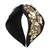 Black & Gold Floral Embellished Faux Silk  Hair Band