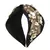 Black & Gold Floral Embellished Faux Silk  Hair Band