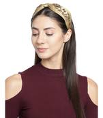 Copper & Multi Floral Embellished Faux Silk  Hair Band