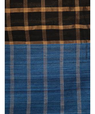 blue Women s blue hand woven handloom sarees With Blouse 4