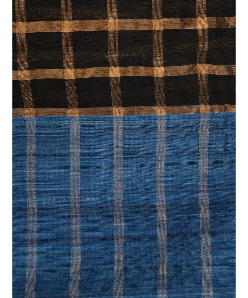 blue Women s blue hand woven handloom sarees With Blouse