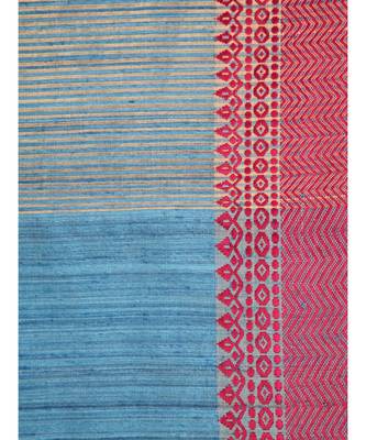 blue Women s blue hand woven handloom sarees With Blouse 4