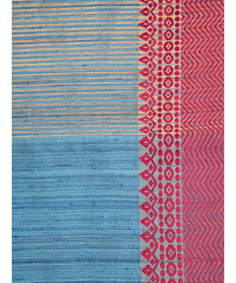 blue Women s blue hand woven handloom sarees With Blouse