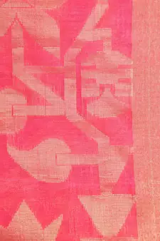 pink Women s pink hand woven cotton silk sarees With Blouse
