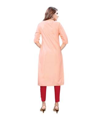 Skin Muslin Silk  quarter Sleeves Hand Work Womens Kurta 2