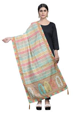 MULTIcolor Traditional Silk Printed Dupatta 1