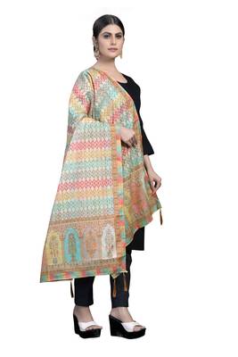 MULTIcolor Traditional Silk Printed Dupatta 2