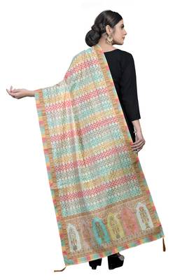 MULTIcolor Traditional Silk Printed Dupatta 3