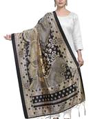 BLACK Traditional Silk Printed Dupatta