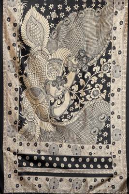 BLACK Traditional Silk Printed Dupatta 4