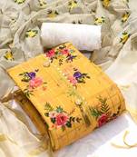 VredeVogel Yellow Digital print cheks Unstiched Dress Materials