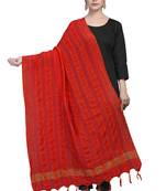 RED Traditional Silk Printed Dupatta
