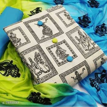 VredeVogel Blue Khadi Cotton  Unstiched Dress Materials 1