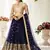 Violet zari embroidered net Semi Stitched bridal lehenga