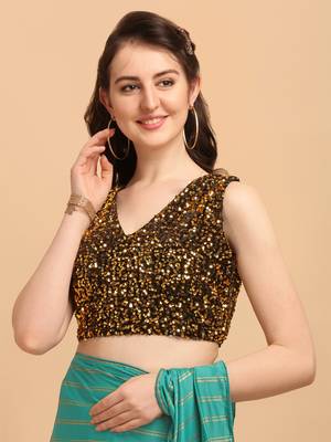 Green Color Malai Silk Foil Print Designer Saree With Sequences Blouse Piece 4