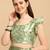 Green Color Satin Silk Stripes Tassels Designer Saree With Digital Print Blouse Piece