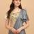 Grey Color Satin Silk Stripes Tassels Designer Saree With Digital Print Blouse Piece