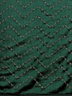 Green Color Sequences Embroidered Vichitra Silk Bollywood Designer Saree With Blouse Piece 5