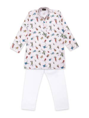 Multicolor printed cotton boys-kurta-pyjama 1