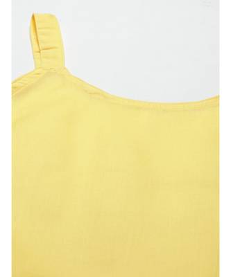 Ada Hand Embroidered Yellow Georgette Lucknow Chikan Women Kurti With slip - A911145 5