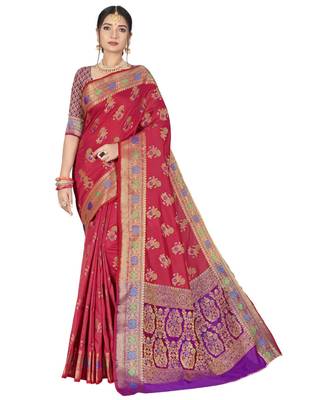 Red Designer Art Silk Party Wear Saree 1
